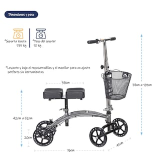 Foto 4 | Foto 4 | Andador de Rodilla Drive Medical Doble Almohadilla Scooter
