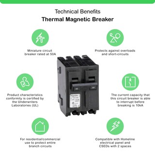 Foto 2 | Foto 2 | Disyuntor Schneider Electric Homeline 50a 2 Polos 120/240 V - Venta Internacional.