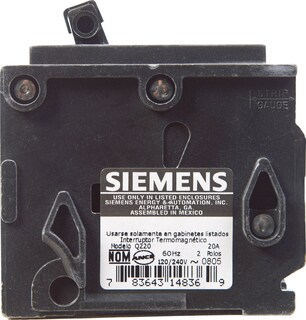 Foto 1 | Foto 1 | Disyuntor Siemens Estándar De 2 Polos 20 A 120/240 V - Venta Internacional.