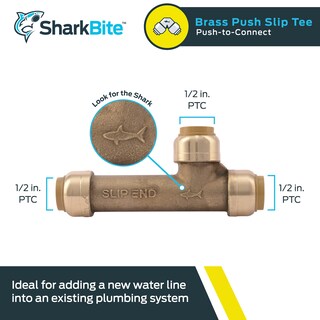 Foto 2 | Foto 2 | Accesorio De Plomería A Presión Sharkbite Slip Tee De 1/2 Pulgada De Latón - Venta Internacional.