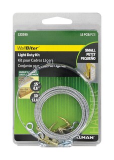 Foto 3 | Foto 3 | Kit Para Colgar Cuadros Hillman Wallbiter Chapado En Latón 30 Kg - Venta Internacional.