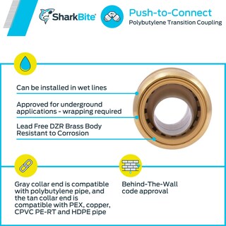 Foto 4 | Foto 4 | Acoplamiento De Latón A Presión De Polibutileno Sharkbite De 3/4 Pulgadas - Venta Internacional.