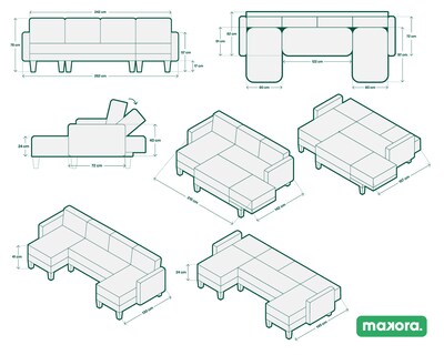 Foto 7 | Foto 7 | Sala Modular Doble Chaise Makora Salazar Con Memory Foam Color Gris Claro Lino Respaldo Reclinable De 3 Posiciones