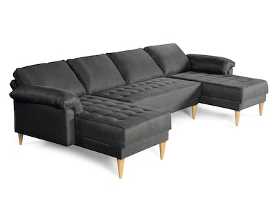 Foto 6 | Foto 6 | Sala Modular Doble Chaise Makora Salazar Con Memory Foam Color Oxford Lino Respaldo Reclinable De 3 Posiciones