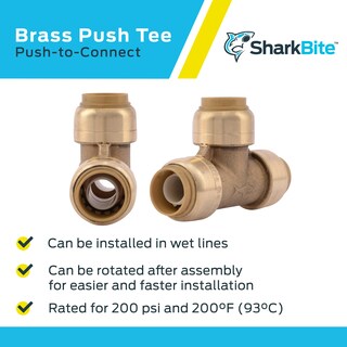 Foto 4 | Foto 4 | Conector De Plomería Brass Tee Sharkbite De 1/2 Pulgada Con Conexión A Presión - Venta Internacional.