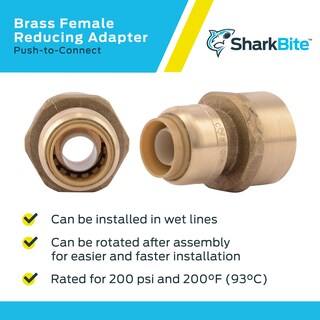 Foto 4 | Foto 4 | Adaptador De Conexión Push Fnpt Sharkbite De Latón De 1/2 X 3/4 Pulgadas - Venta Internacional.