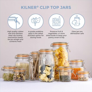Foto 6 | Foto 6 | Tarro Redondo Kilner De Vidrio Con Cierre Con Clip 1500 Ml Para Almacenamiento De Alimentos - Venta Internacional.