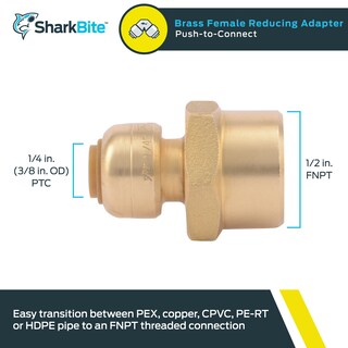 Foto 2 | Foto 2 | Adaptador Reductor Sharkbite U066lfa 1/4 X 1/2 Pulgadas Fnpt - Venta Internacional.