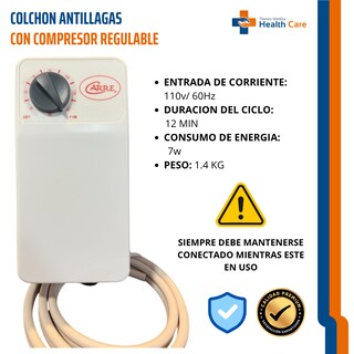 Foto 4 | Foto 4 | Colchon Antillagas Antiescaras Con Compresor Regulable Soporta 130 Kg Previene Llagas Tratamiento De Prevencion De Lesiones
