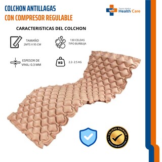 Foto 6 | Foto 6 | Colchon Antillagas Antiescaras Con Compresor Regulable Soporta 130 Kg Previene Llagas Tratamiento De Prevencion De Lesiones