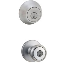 Cerradura De Puerta Kwikset 690 Tylo Con Pomo De Entrada Y Cerrojo  Cromo Satinado - Venta Internacional.