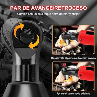 Foto 5 | Foto 5 | ''llave Impacto Inalámbrico Matraca Eléctrica 2batería Rojo ''