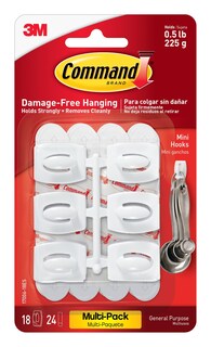 Foto 1 | Foto 1 | Ganchos De Pared Storage Hooks Command Mini 18 Ganchos 24 Tiras - Venta Internacional.