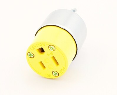 Foto 1 | Foto 1 | Enchufe Eléctrico Leviton 515ca 15 Amperios 125 V Blindado Amarillo - Venta Internacional.