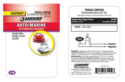 Foto 3 | Foto 3 | Interruptor Unipolar Jandorf 20a Para Automoción Y Marina Color Negro Y Plateado - Venta Internacional.