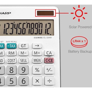 Foto 6 | Foto 6 | Calculadora Empresarial Sharp El-334wb White 4.0 - Venta Internacional.