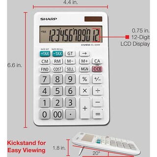 Foto 7 | Foto 7 | Calculadora Empresarial Sharp El-334wb White 4.0 - Venta Internacional.