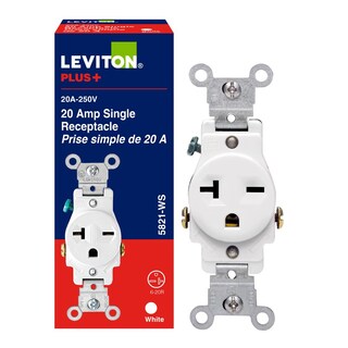 Foto 1 | Foto 1 | Enchufe Leviton Commercial De 20 A 250 V Blanco De Un Solo Receptáculo - Venta Internacional.