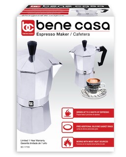 Foto 4 | Foto 4 | Cafetera Bene Casa Bc-17720 De Aluminio Para 3 Tazas Color Plateado - Venta Internacional.