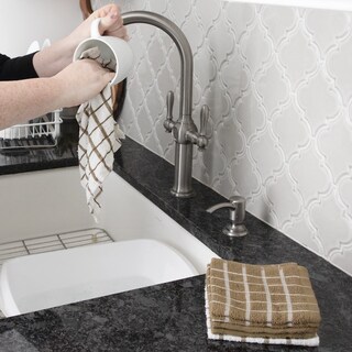 Foto 4 | Foto 4 | Juego De Paños De Cocina Ritz Terry Check Paquete De 6 100% Algodón Color Moca - Venta Internacional.
