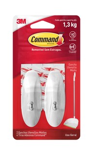 Foto 1 | Foto 1 | Ganchos De Alambre Medianos Command Para Almacenamiento 2 Ganchos Y 4 Tiras Blanco - Venta Internacional.
