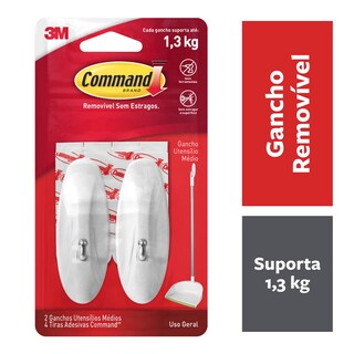 Foto 2 | Foto 2 | Ganchos De Alambre Medianos Command Para Almacenamiento 2 Ganchos Y 4 Tiras Blanco - Venta Internacional.
