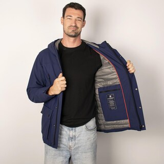 Foto 2 | Foto 2 | Chamarra Con Capucha Para Hombre Con Bolsa Interna Greenlander Azul Marino