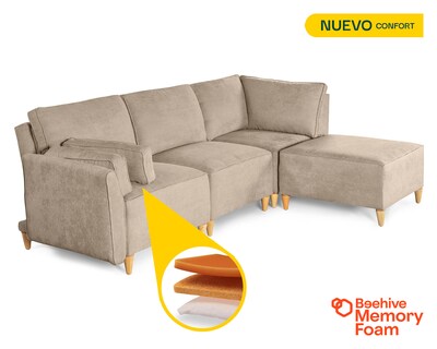 Foto 2 | Foto 2 | Sala De 4 Módulos Makora Morelli Con Memory Foam Color Arena Chenille Respaldo Reclinable De 3 Posiciones