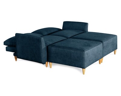 Foto 3 | Foto 3 | Sala De 4 Módulos Makora Morelli Con Memory Foam Color Azul Chenille Respaldo Reclinable De 3 Posiciones