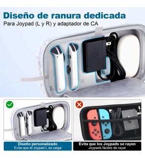 Foto 3 | Foto 3 | ''kit Estuche De Accesorios Para Nintendo Switch Oled Funda Gris ''