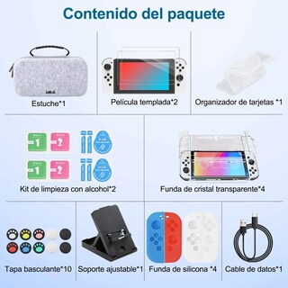 Foto 2 | Foto 2 | ''kit Estuche De Accesorios Para Nintendo Switch Oled Funda Gris ''