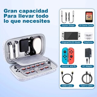 Foto 4 | Foto 4 | ''kit Estuche De Accesorios Para Nintendo Switch Oled Funda Gris ''