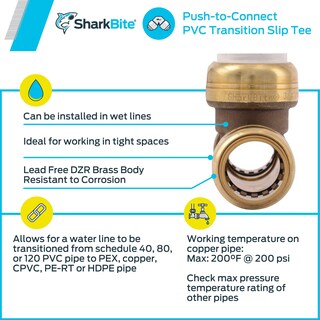 Foto 4 | Foto 4 | Camiseta De Transición Sharkbite De 3/4 Pulgadas Slip Cts X Pvc - Venta Internacional.