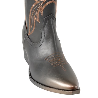 Foto 4 | Foto 4 | Botas Vaqueras Kuali Shoes Negras Largas Cowboy Rodeo Tacón Cuadrado Elegancia y Estilo Western para Mujer