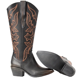 Foto 5 | Foto 5 | Botas Vaqueras Kuali Shoes Negras Largas Cowboy Rodeo Tacón Cuadrado Elegancia y Estilo Western para Mujer