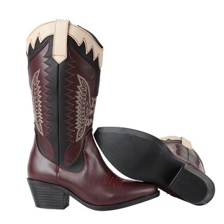 Foto 6 | Foto 6 | Botas Vaqueras Para Mujer Color Vino Estilo Y Elegancia Del Oeste Cowboy Clasico Western