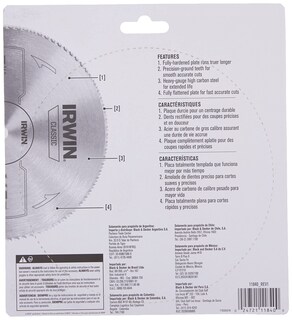 Foto 5 | Foto 6 | Hoja De Sierra Circular Irwin Classic Series Steel 140t 7 1/4 Pulgadas - Venta Internacional.