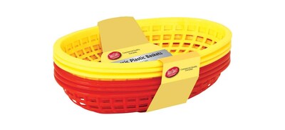 Foto 1 | Foto 1 | Juego De Cestas Mantelería De 9 Pulgadas 6 Piezas Plástico Rojo Y Amarillo - Venta Internacional.