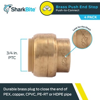 Foto 2 | Foto 2 | Push Cap Sharkbite U518lfa4 De 3/4 Pulgadas Paquete De 4 Unidades Latón - Venta Internacional.
