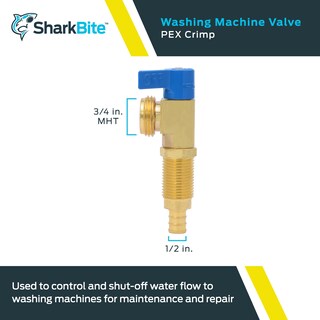 Foto 2 | Foto 2 | Válvula Sharkbite Para Lavadora Prensada De Latón De 1/2 Pulgada En Frío - Venta Internacional.