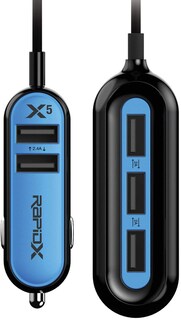 Foto 1 | Foto 1 | Cargador De Coche Rapidx X5 Con 5 Puertos Usb Para Iphone Y Android - Venta Internacional.