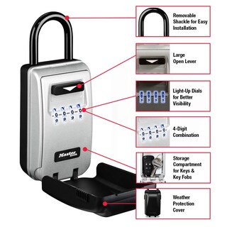 Foto 3 | Foto 3 | Caja De Llaves Master Lock 5424ec Negra Con Capacidad Para 6 Llaves - Venta Internacional.