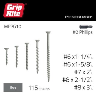 Foto 3 | Foto 3 | Paquete De Tornillos Exteriores Grip-rite Mppg10 Kit De 115 Piezas - Venta Internacional.