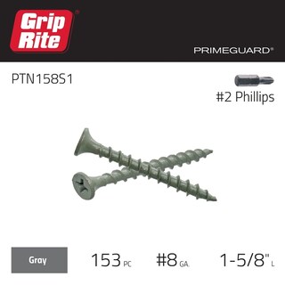 Foto 3 | Foto 3 | Tornillos Grip-rite Ptn158s1 4 13 Cm Grises 153 Unidades - Venta Internacional.