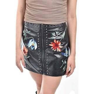 Foto 4 | Foto 4 | Falda De Piel Sintetica Bordada Roman Fashion /juvenil 1422 (negro) Negro
