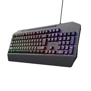 Foto 1 | Foto 1 | Teclado Gaming Iluminado Con Ondas Arcoiris Rgb Y Teclas De Tacto Suave | Gxt 836 | Trust | Plástico 78% |