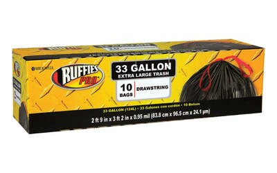 Foto 2 | Foto 2 | Bolsas De Basura Ruffies Pro De 33 Galones Con Cordón Paquete De 10 - Venta Internacional.