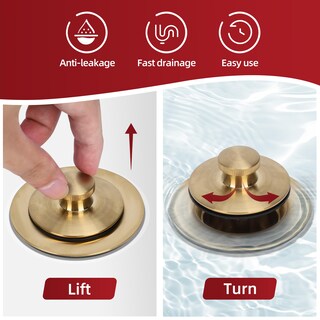 Foto 4 | Foto 4 | Kit De Molduras Para Desagües Primsoph Lift Turn Para Bañera Color Dorado Cepillado - Venta Internacional.