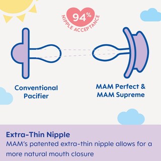 Foto 4 | Foto 4 | Chupete Para Bebés Mam Perfect De 0 A 3 Meses Con Tetina Patentada Paquete De 2 - Venta Internacional.