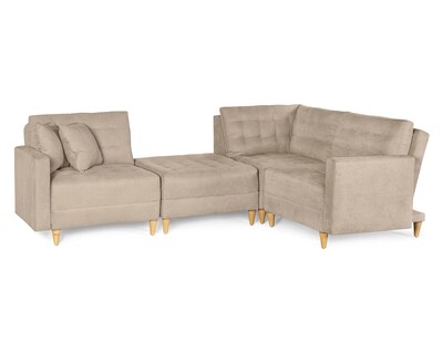 Foto 5 | Foto 5 | Sala De 4 Modúlos Makora Godric Con Memory Foam Color Arena Chenille Respaldo Reclinable De 3 Posiciones